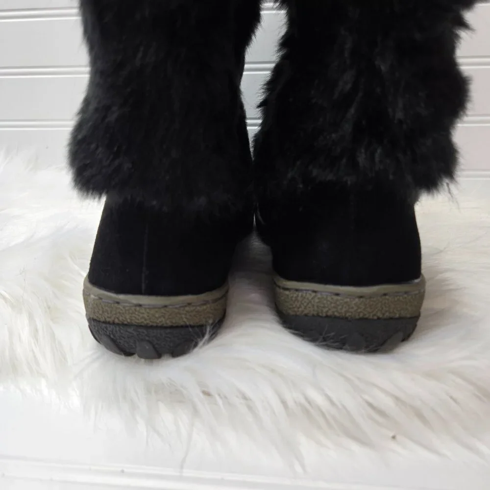 Wanderlust Women's Nika Black Fur Knee-High Boots Shoes 8 Wide W 1077498-9 New - Picture 11 of 16